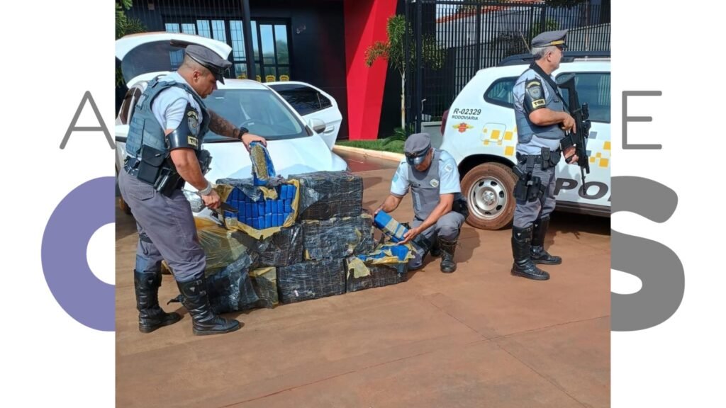 Traficante é preso com mais de 208 kg de maconha em Palmital. Motorista tentou fugir da PM, mas foi interceptado. Droga e carro foram apreendidos.