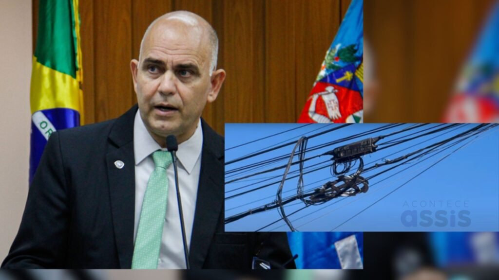 Projeto de lei quer obrigar empresas a alinhar fios e remover cabos inúteis em Assis. Objetivo é reduzir riscos, poluição visual e falhas nos serviços.
