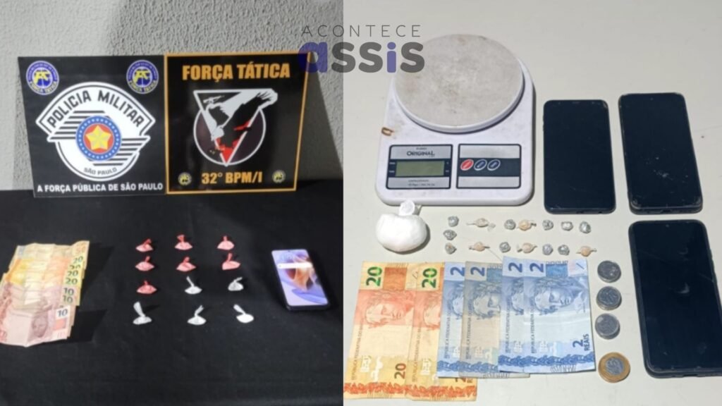 Polícia Militar prende dois homens por tráfico de drogas em Assis e Paraguaçu Paulista. Um atuava na modalidade delivery. Veja os detalhes.