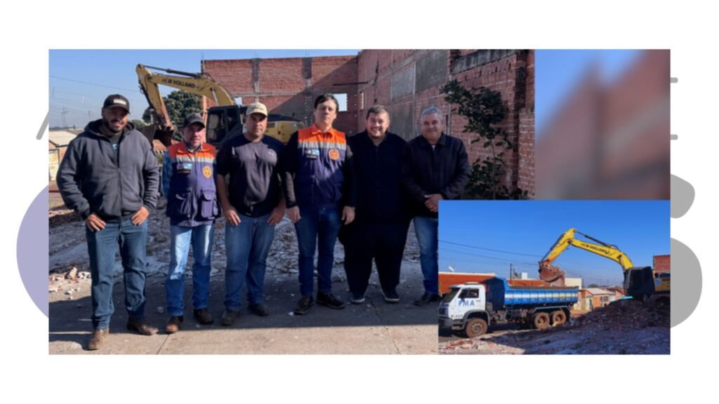 Obra abandonada com risco de desabamento é demolida na Vila Carvalho, em Assis, após ação de vereadores e Defesa Civil. Custo será cobrado no IPTU.