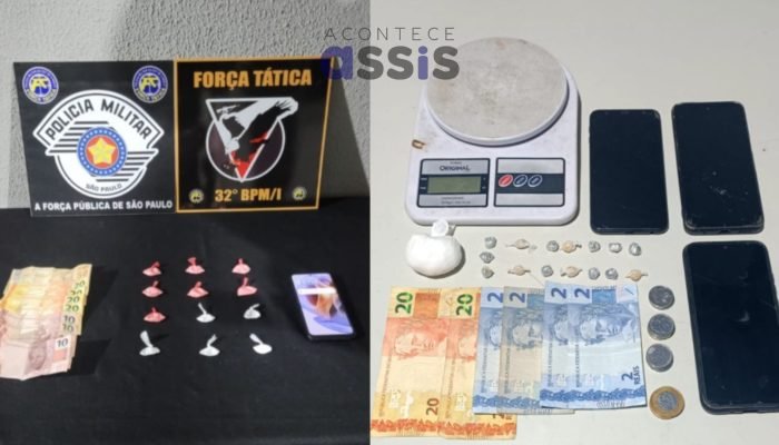 Polícia Militar prende dois homens por tráfico de drogas em Assis e Paraguaçu Paulista. Um atuava na modalidade delivery. Veja os detalhes.